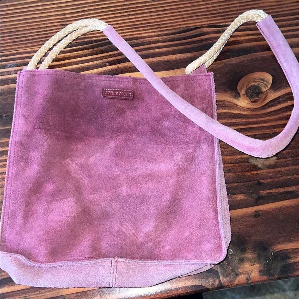 Joe boxer purple leather suede shoulder bag purse - Picture 4 of 4